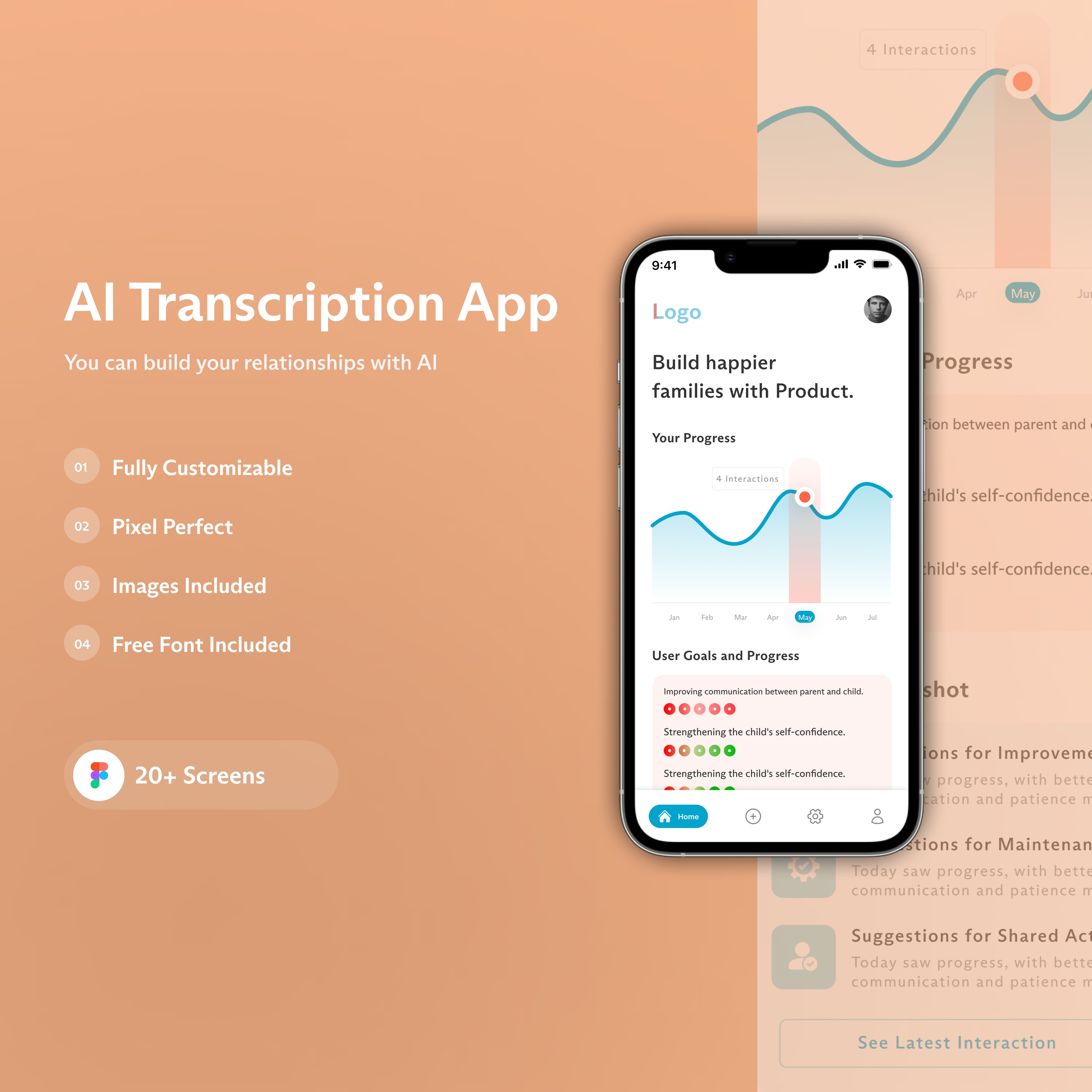 Image of AI Transcription App | Figma File | 20+ Screens
