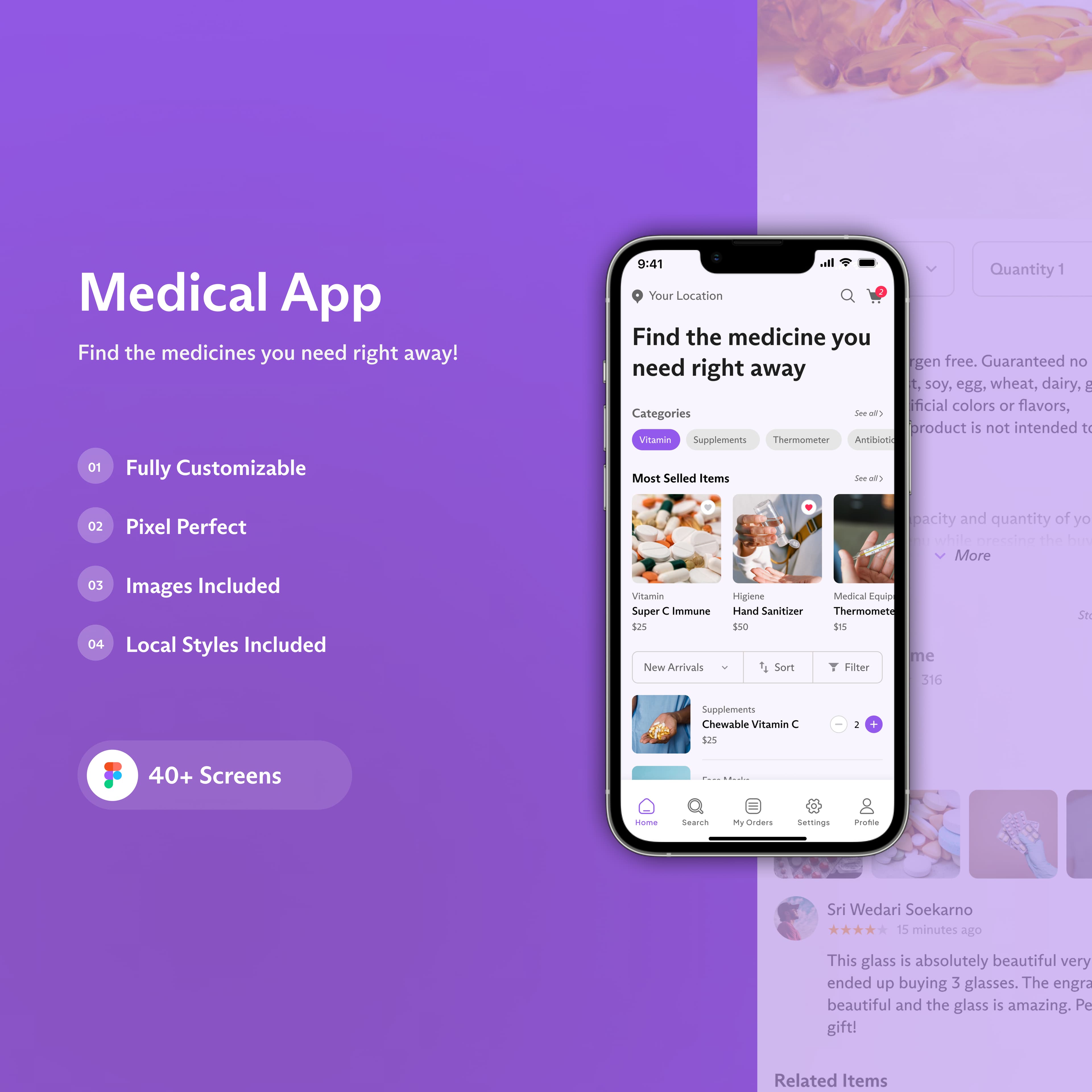 Image of Pharmacy Delivery System App | Figma File | 40+ Screens