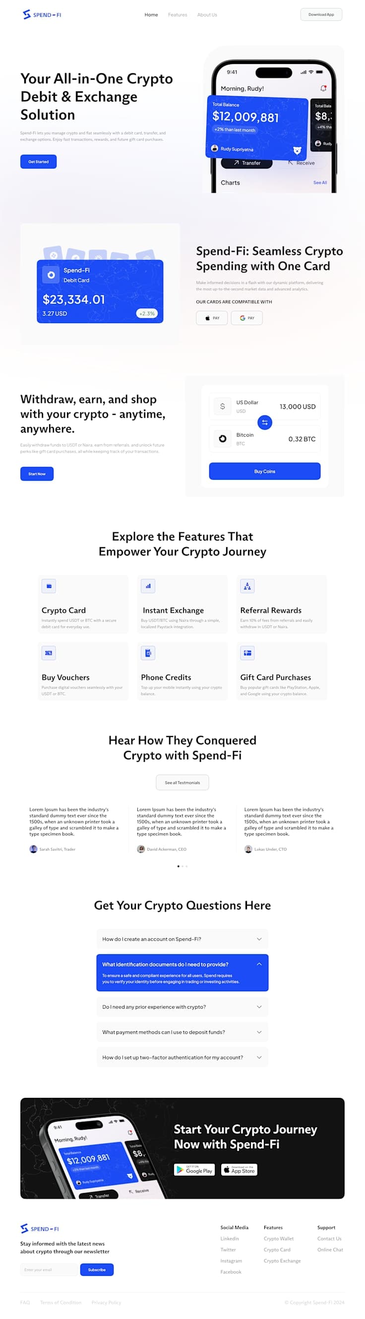 Image of SpendFi - Crypto to Fiat Website